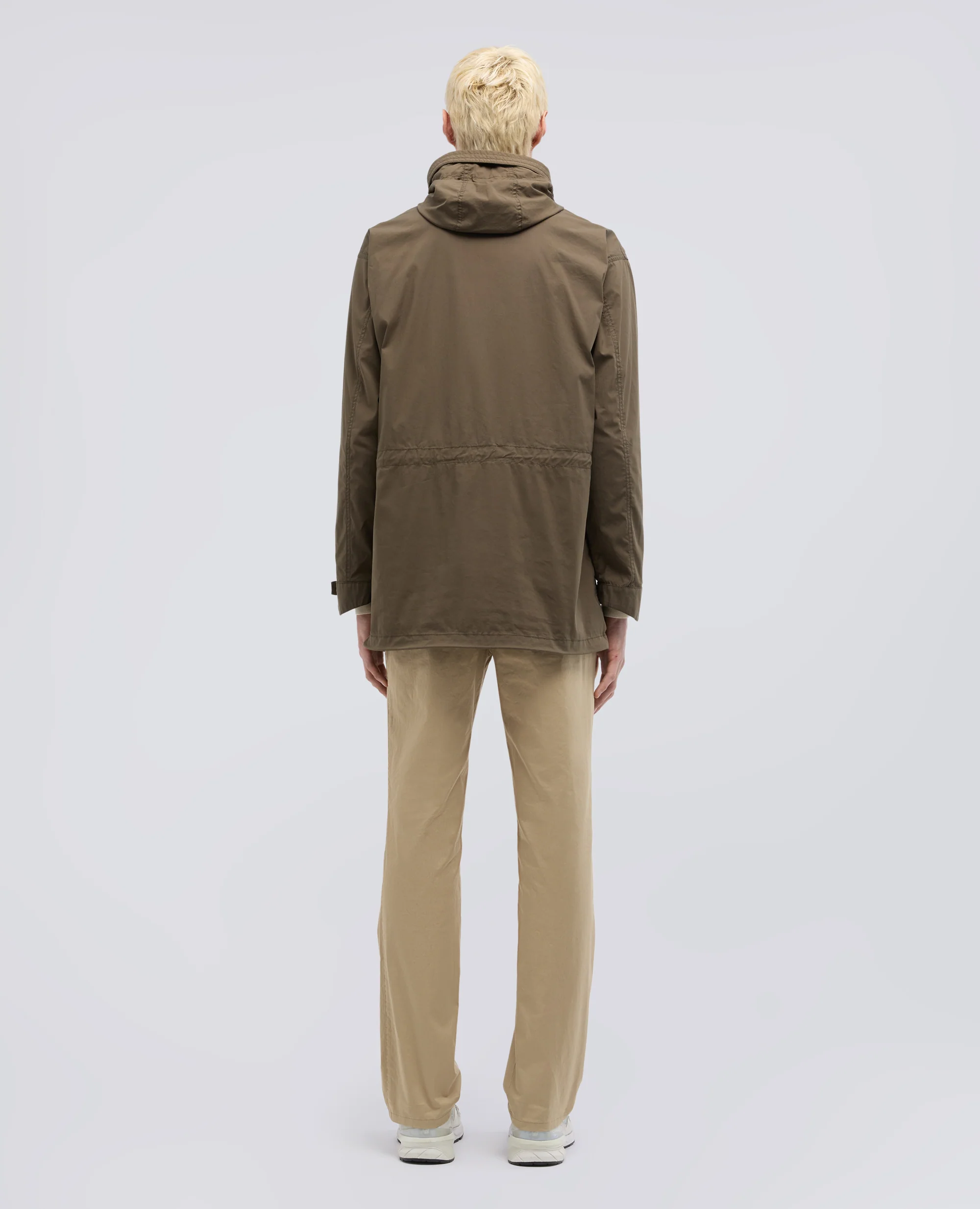 PARKA IN POPELINE DI COTONE E NYLON COMFORT - MILITARE - Image 3
