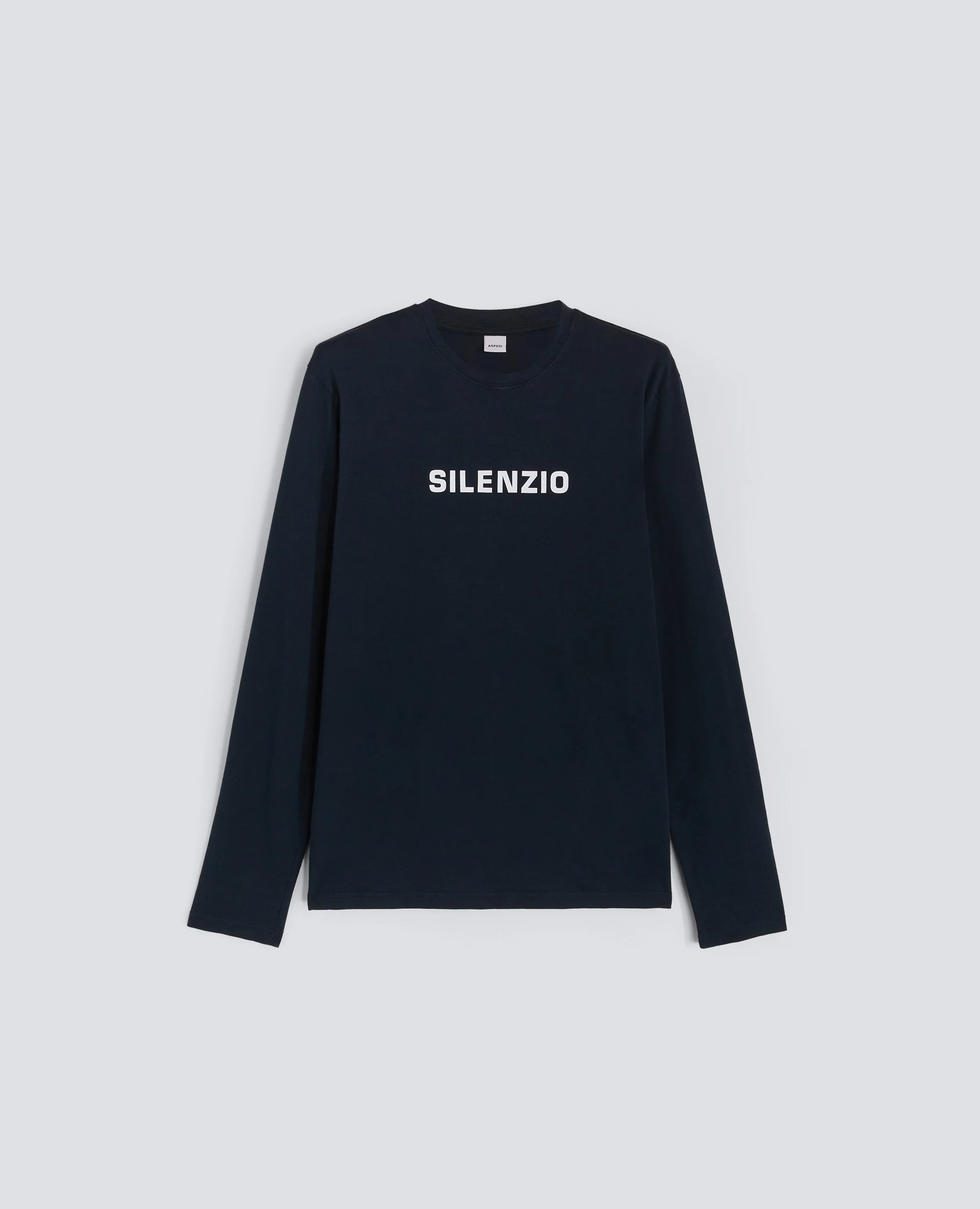 T-SHIRT A MANICHE LUNGHE SILENZIO - NAVY