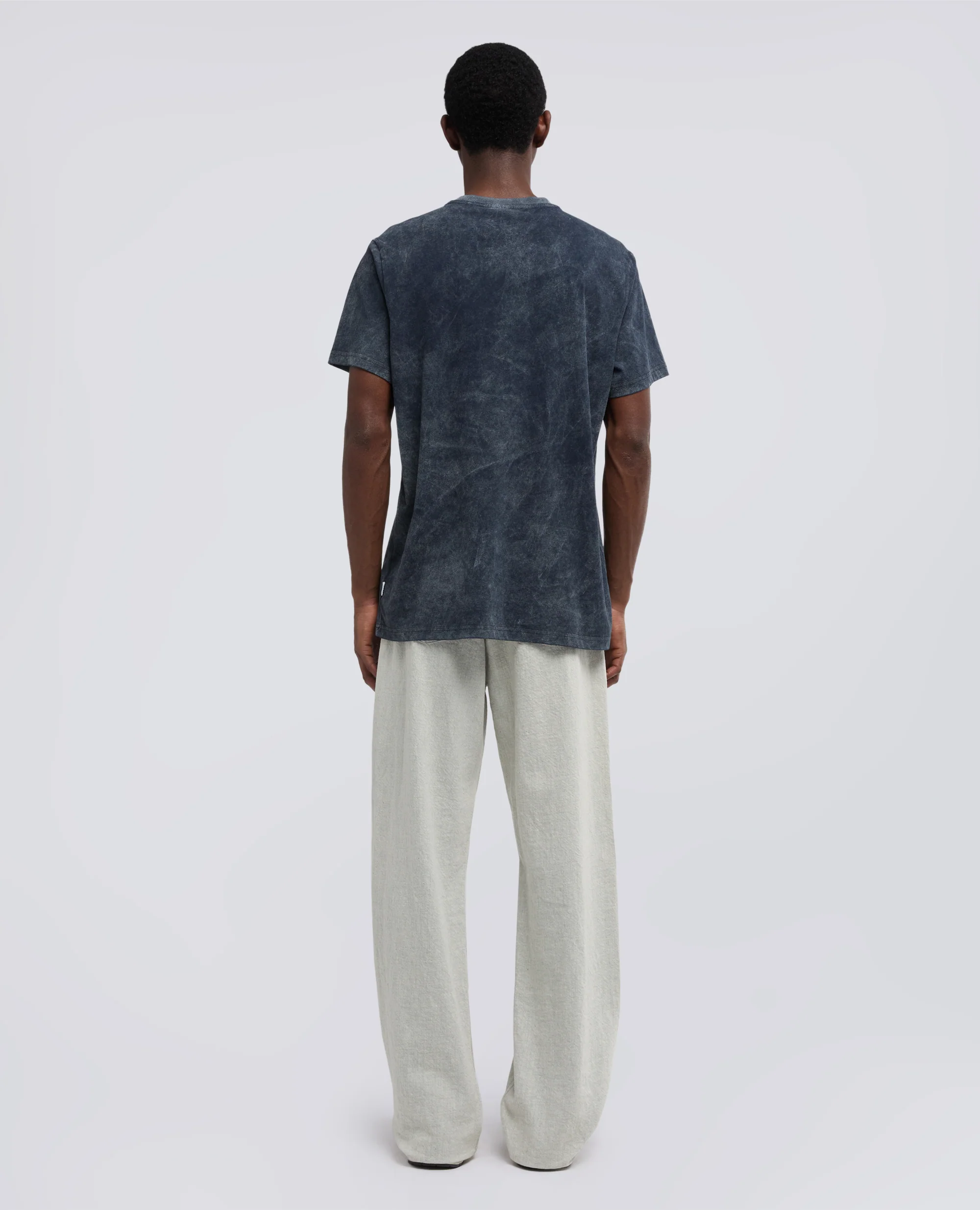 T-SHIRT IN JERSEY DI COTONE CON STAMPA - NAVY SHADY - Image 3