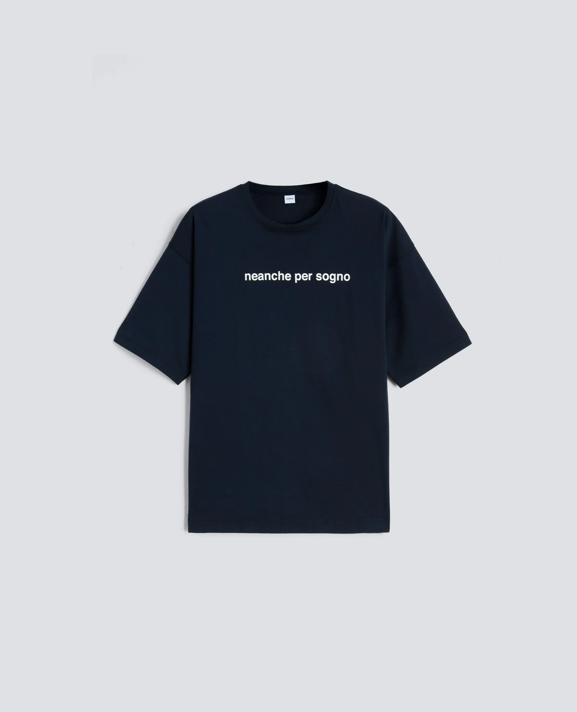 TSHIRT GIROCOLLO IN JERSEY DI COTONE - NAVY