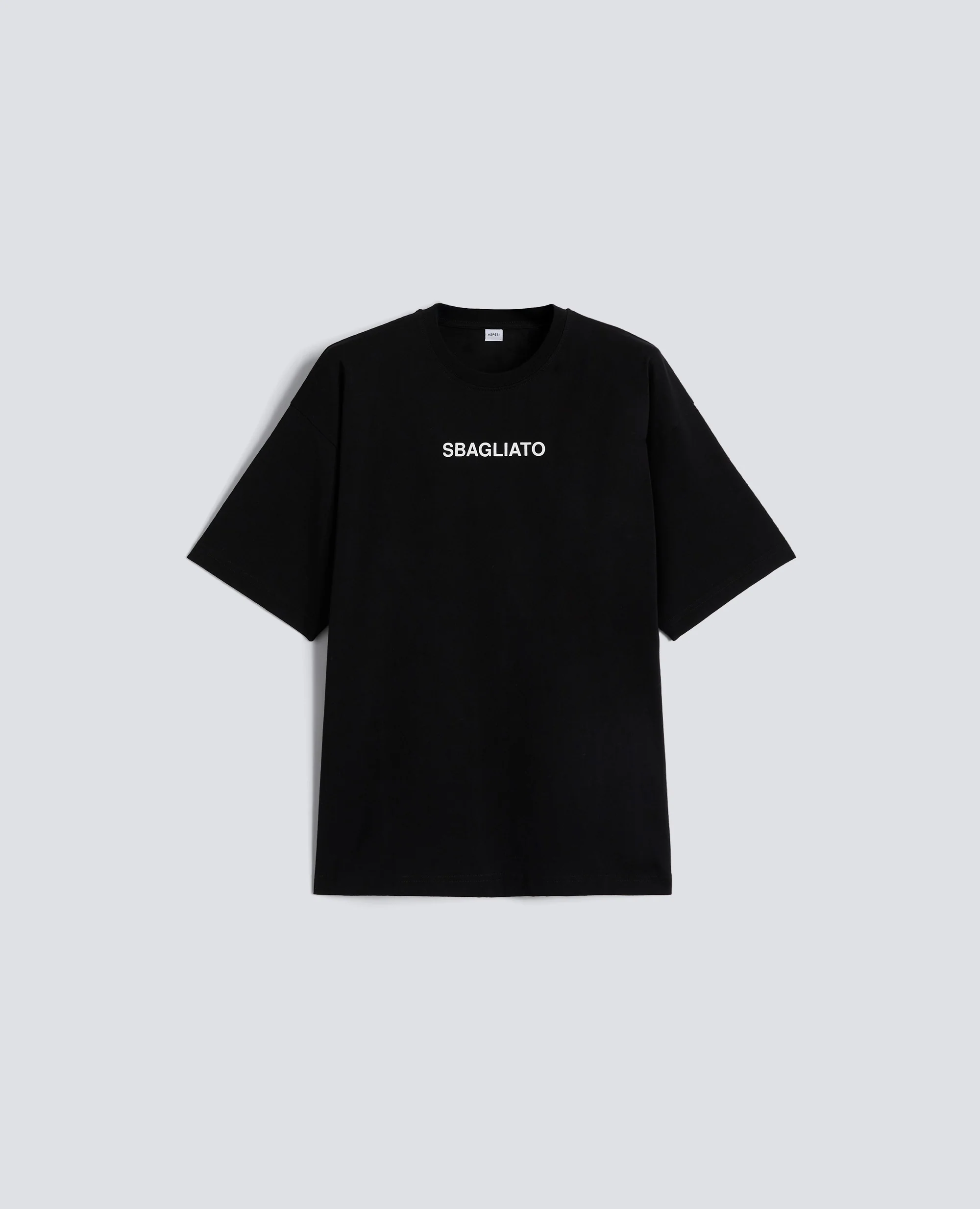 T-SHIRT IN JERSEY DI COTONE CON STAMPA "SBAGLIATO" - NERO